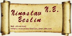 Ninoslav Bešlin vizit kartica